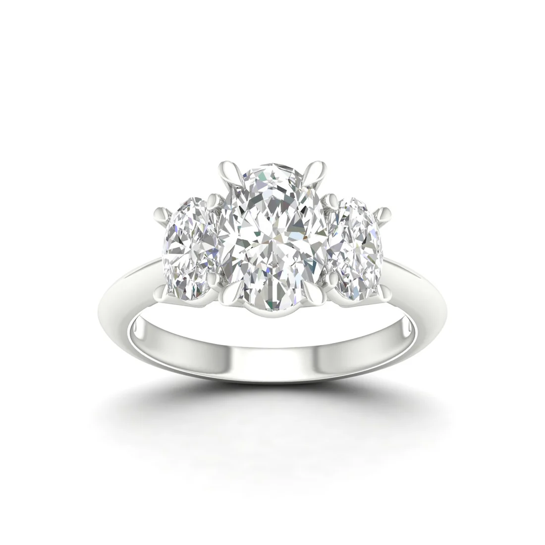 4 CTW Oval Three Stone Lab Grown Diamond Engagement Ring