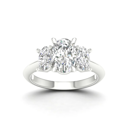 4 CTW Oval Three Stone Lab Grown Diamond Engagement Ring