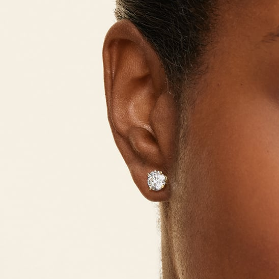 Basket Setting 2 CTW Lab Grown Diamond Stud Earrings