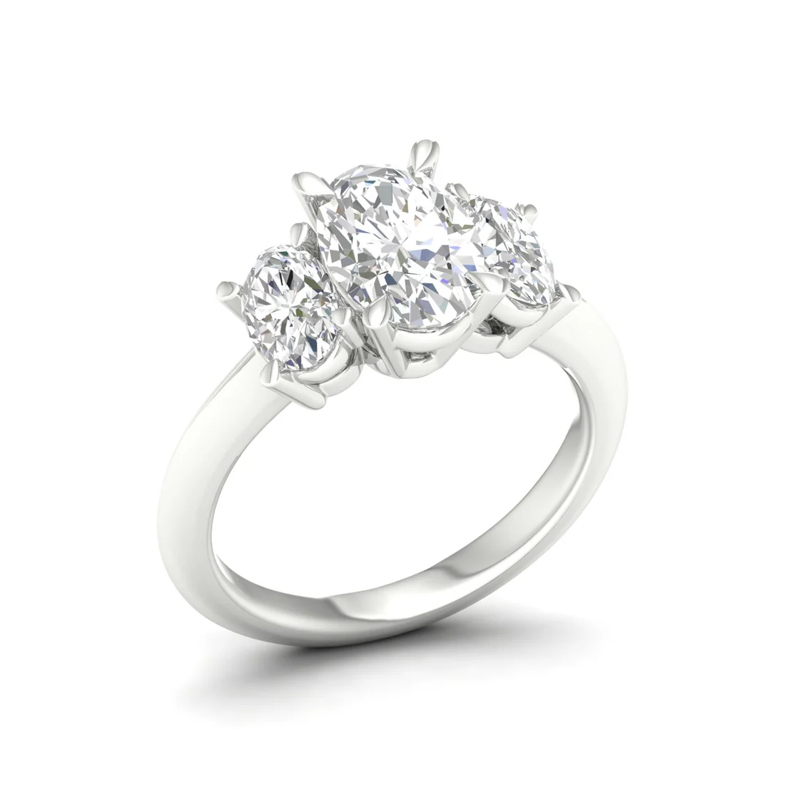 4 CTW Oval Three Stone Lab Grown Diamond Engagement Ring