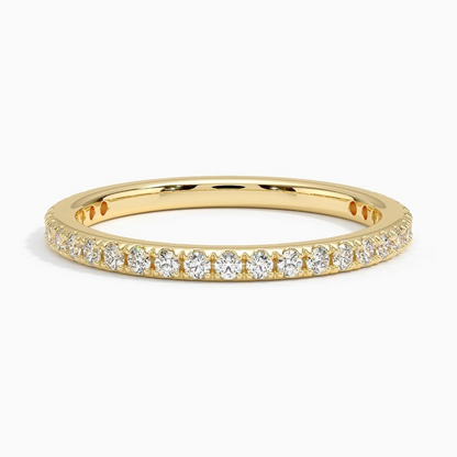Classic 0.29CTW Round Cut White Gold Wedding Band For Women