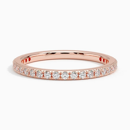 Classic 0.29CTW Round Cut White Gold Wedding Band For Women