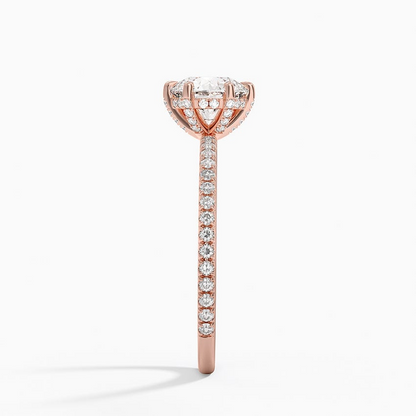 1Ct Round Lab Grown Diamond Six-Prong Diamond Ring
