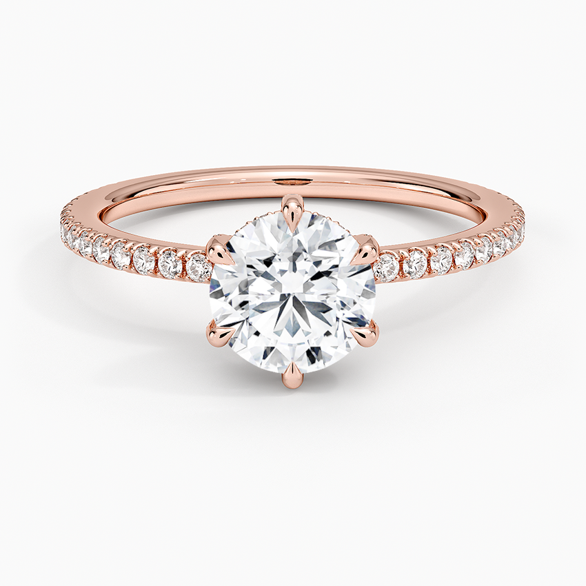 1Ct Round Lab Grown Diamond Six-Prong Diamond Ring