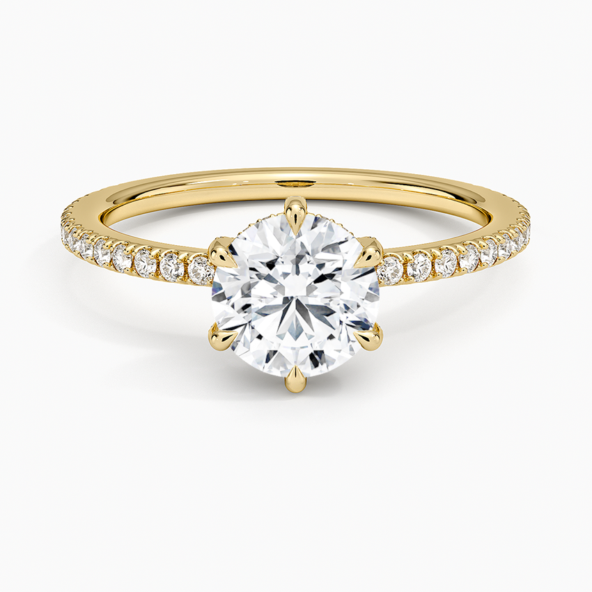 1Ct Round Lab Grown Diamond Six-Prong Diamond Ring