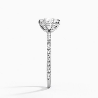 1Ct Round Lab Grown Diamond Six-Prong Diamond Ring