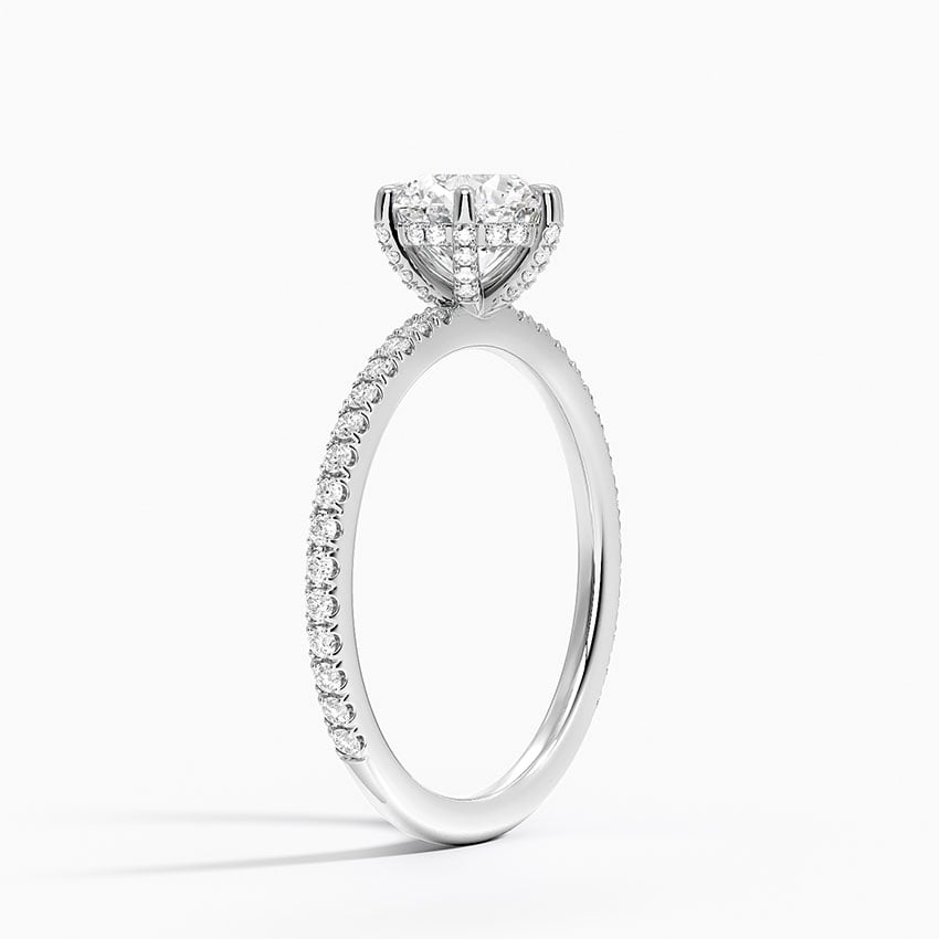 1Ct Round Lab Grown Diamond Six-Prong Diamond Ring