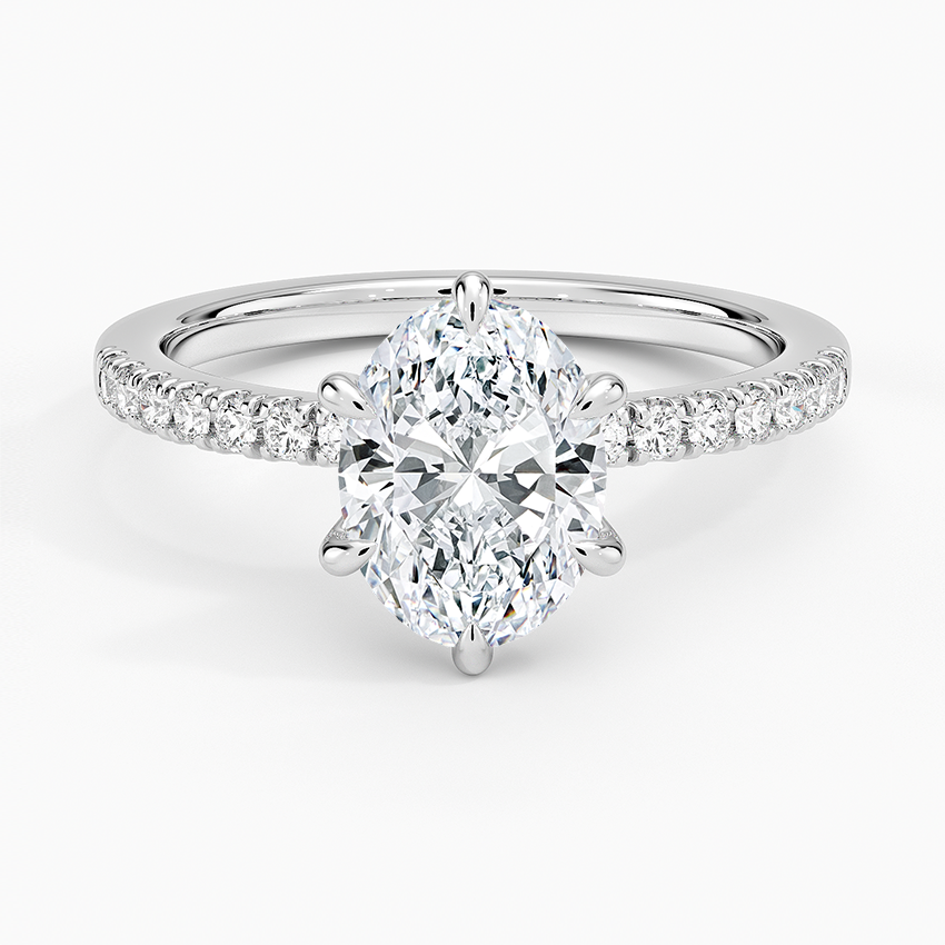 11/2Ct Oval Lab Grown Diamond Six Prong Engagement Ring