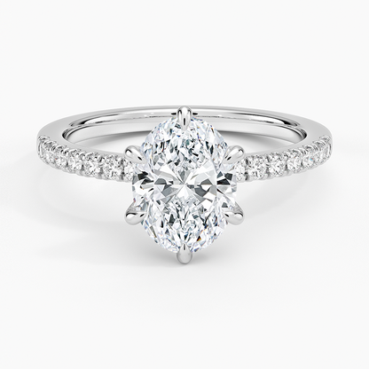 11/2Ct Oval Lab Grown Diamond Six Prong Engagement Ring