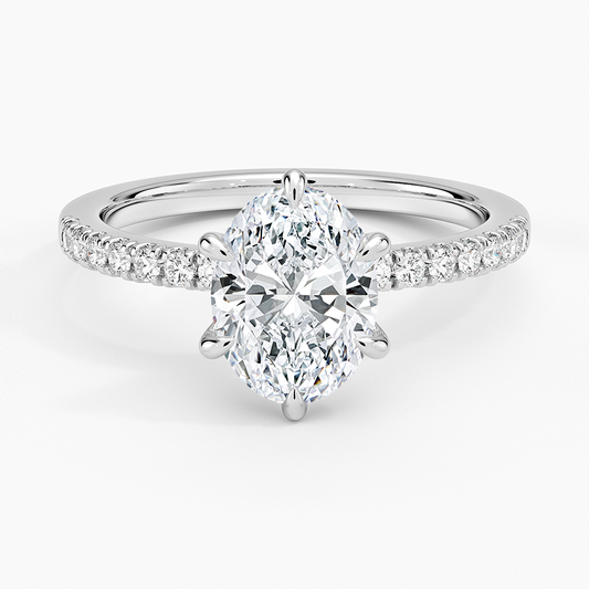 11/2Ct Oval Lab Grown Diamond Six Prong Engagement Ring