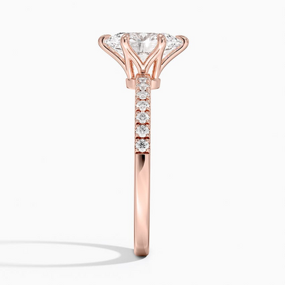 11/2Ct Oval Lab Grown Diamond Six Prong Engagement Ring