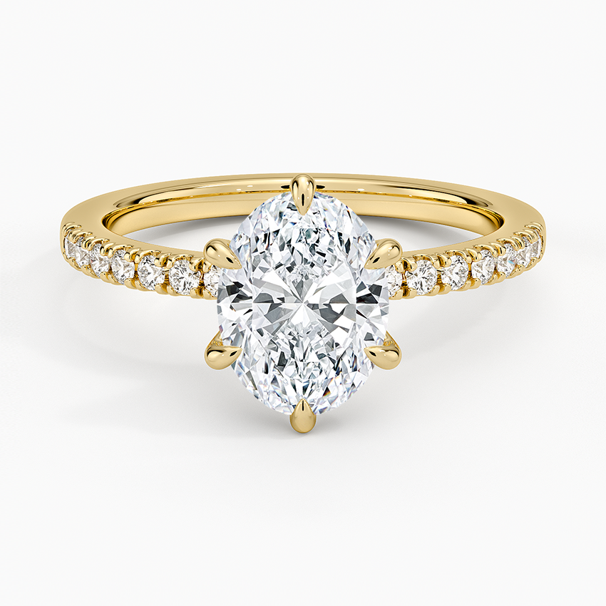 11/2Ct Oval Lab Grown Diamond Six Prong Engagement Ring