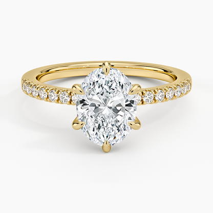 11/2Ct Oval Lab Grown Diamond Six Prong Engagement Ring