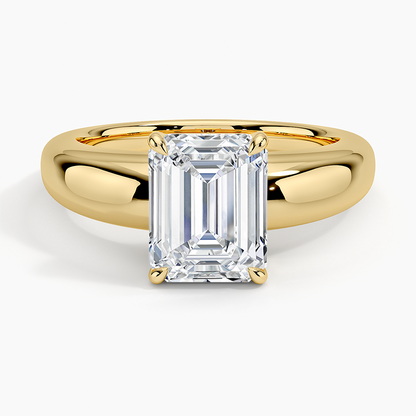 2Ct Emerald Lab Grown Diamond Gold Solitaire Ring