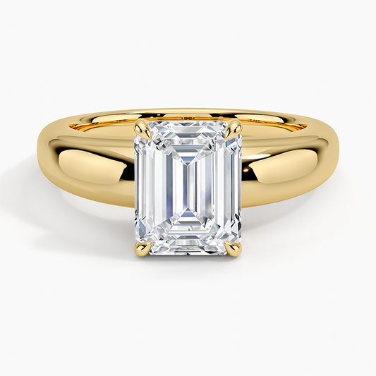 2Ct Emerald Lab Grown Diamond Gold Solitaire Ring