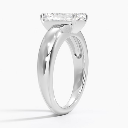 2Ct Emerald Lab Grown Diamond Gold Solitaire Ring