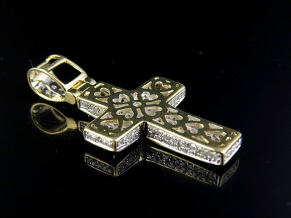 1.5 Inch 10K Lab Grown Diamond Cross Charm Pendant