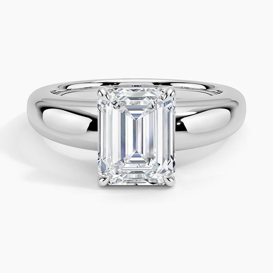 2Ct Emerald Lab Grown Diamond Gold Solitaire Ring