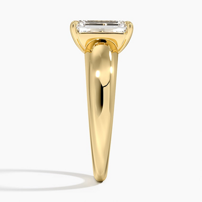 2Ct Emerald Lab Grown Diamond Gold Solitaire Ring