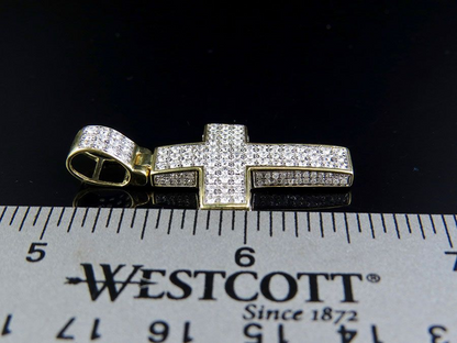 1.5 Inch 10K Lab Grown Diamond Cross Charm Pendant