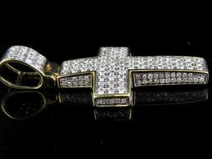 1.5 Inch 10K Lab Grown Diamond Cross Charm Pendant