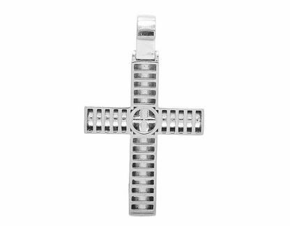 10k Lab Grown Diamond Pyramid Prong Cross Pendant