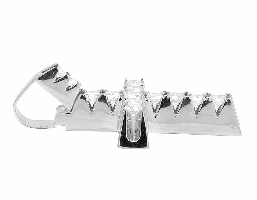 10k Lab Grown Diamond Pyramid Prong Cross Pendant