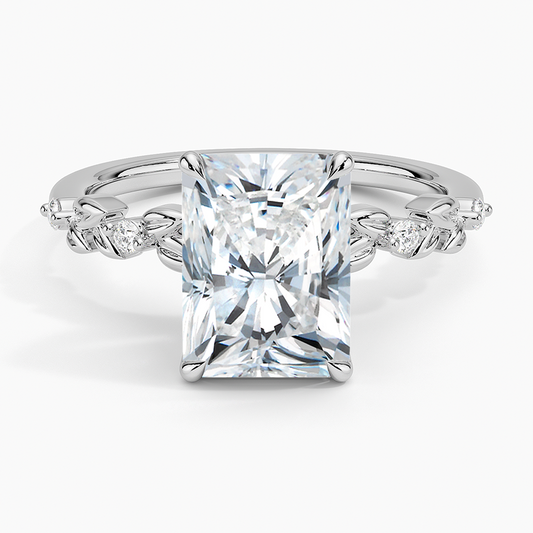 21/2Ct Radiant Lab Grown Diamond Gold Art Deco Ring