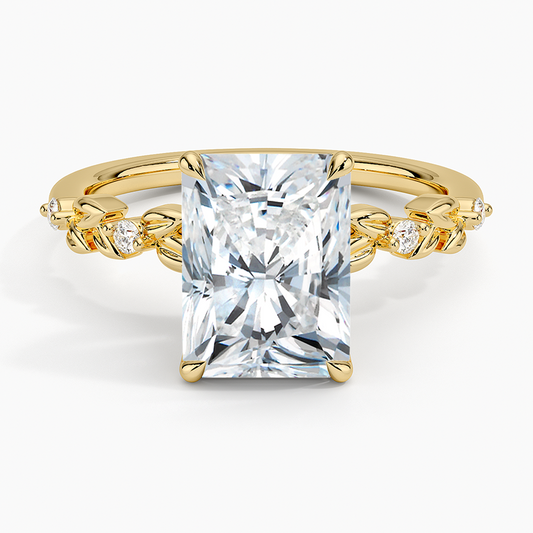 21/2Ct Radiant Lab Grown Diamond Gold Art Deco Ring