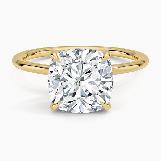 3Ct Oval Lab Grown Diamond Solitaire Gold Ring
