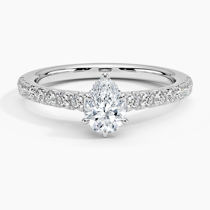 1/2Ct Pear Lab Grown Diamond Hidden Halo Engagement Ring