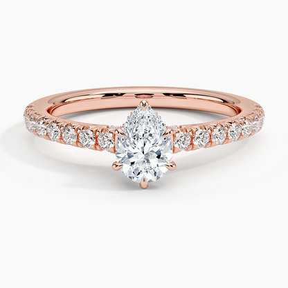 1/2Ct Pear Lab Grown Diamond Hidden Halo Engagement Ring