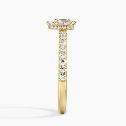 1/2Ct Pear Lab Grown Diamond Hidden Halo Engagement Ring