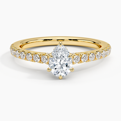 1/2Ct Pear Lab Grown Diamond Hidden Halo Engagement Ring