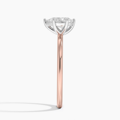 3/4Ct Pear Lab Grown Diamond Six Prong Gold Ring