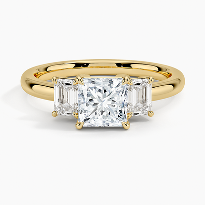 1Ct Princess Lab Grown Diamond Three Stone Diamond Ring