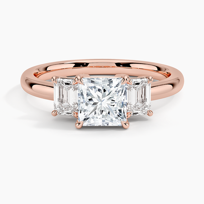 1Ct Princess Lab Grown Diamond Three Stone Diamond Ring