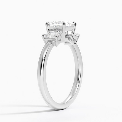 1Ct Princess Lab Grown Diamond Three Stone Diamond Ring