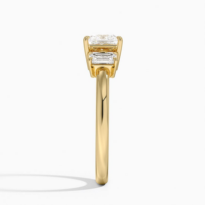 1Ct Princess Lab Grown Diamond Three Stone Diamond Ring