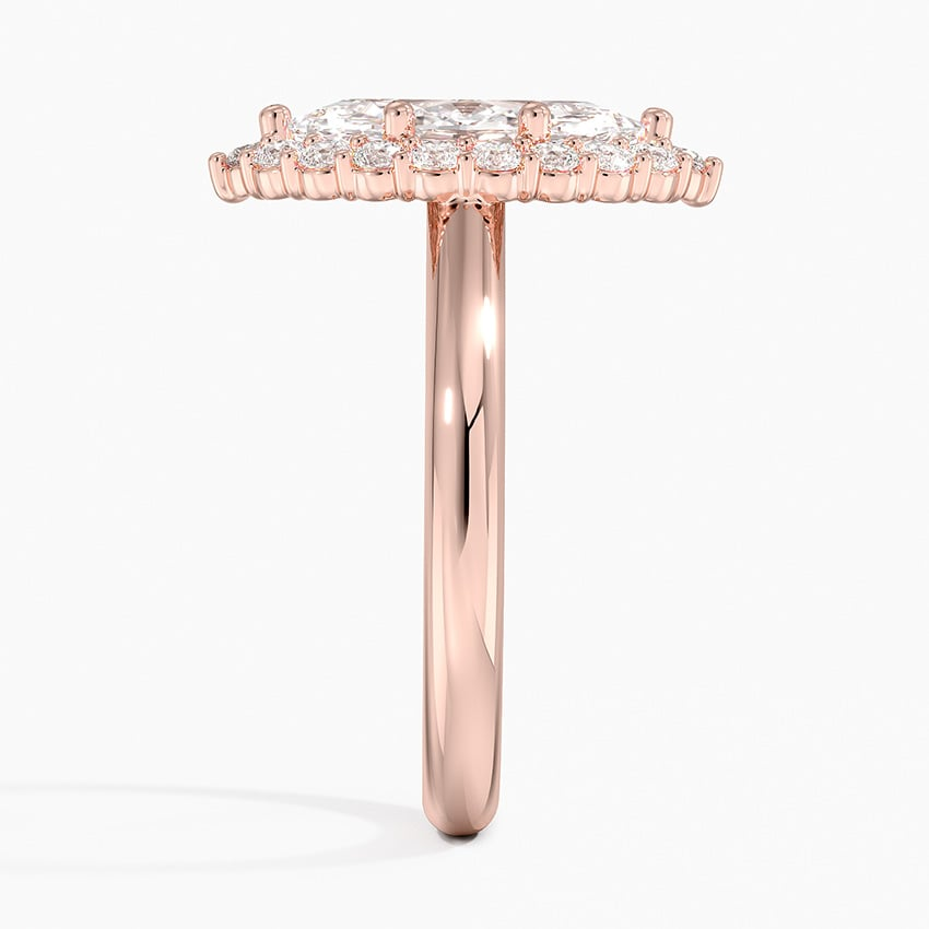 11/2Ct Marquise Lab Grown Diamond Lotus Flower Halo Diamond Ring