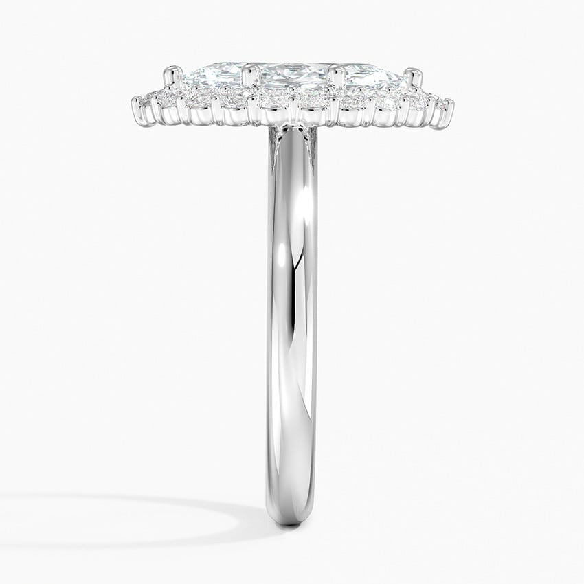 11/2Ct Marquise Lab Grown Diamond Lotus Flower Halo Diamond Ring