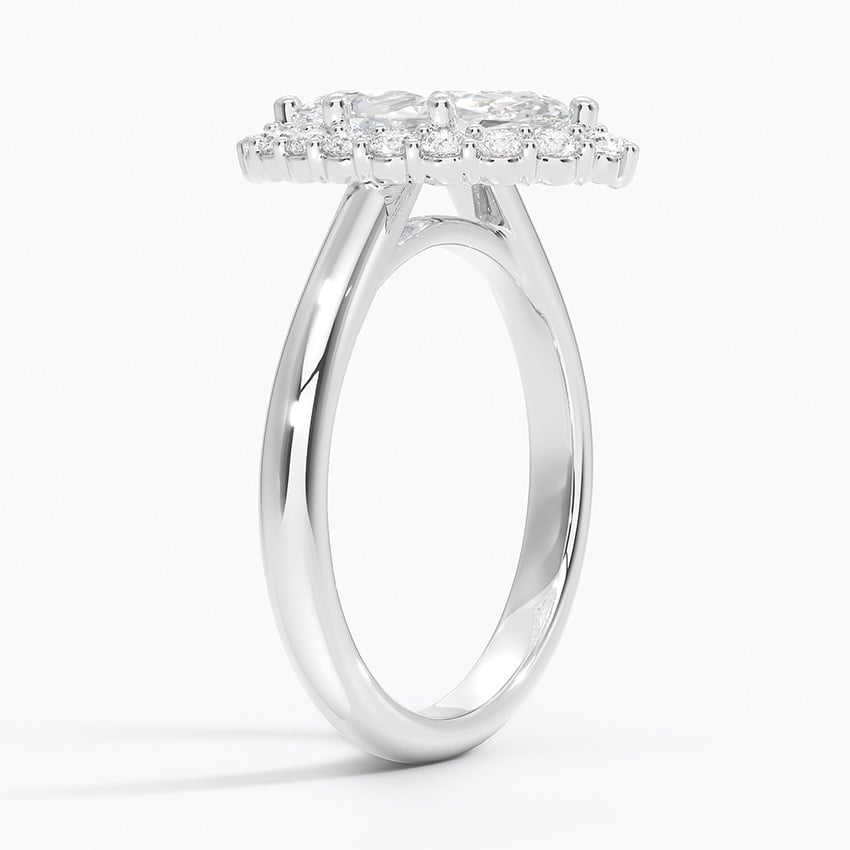 11/2Ct Marquise Lab Grown Diamond Lotus Flower Halo Diamond Ring