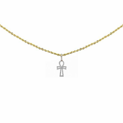 10k 1.25 Inch Ankh Cross Lab Grown Diamond pendant