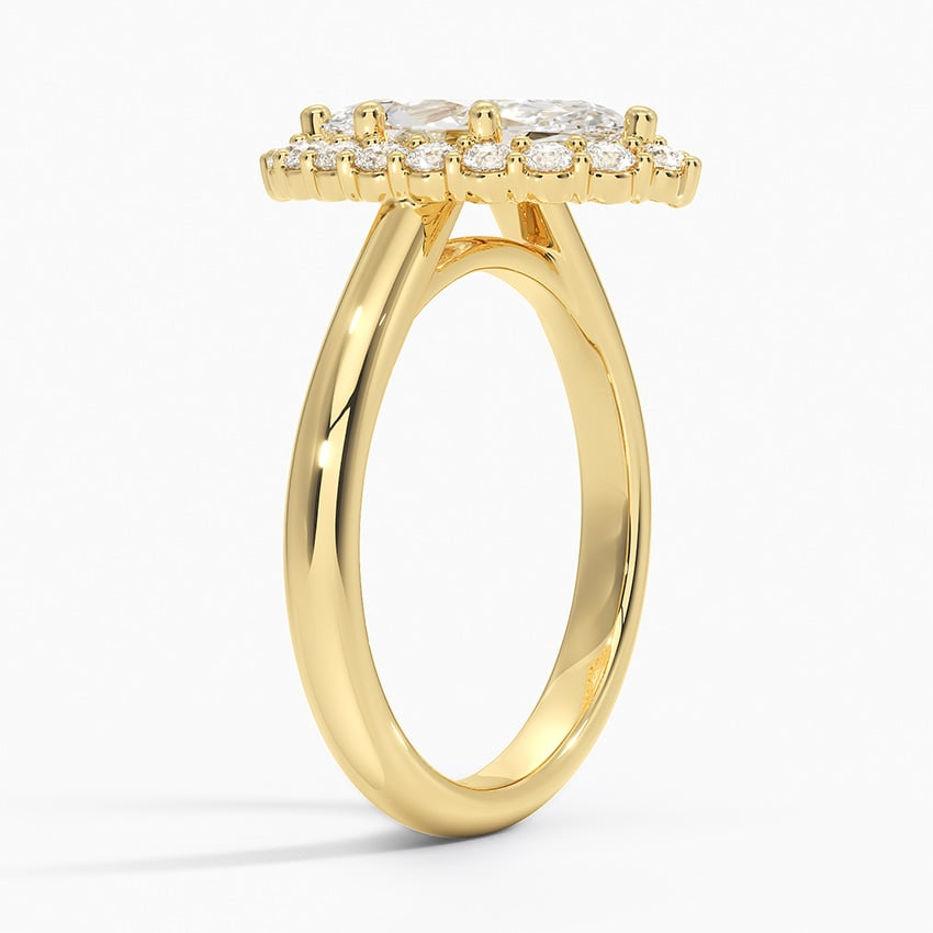 11/2Ct Marquise Lab Grown Diamond Lotus Flower Halo Diamond Ring