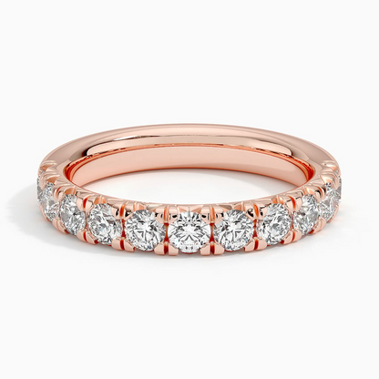 0.91 CTW Half Coverage Lab Grown Diamond Women's 18k Wedding Band