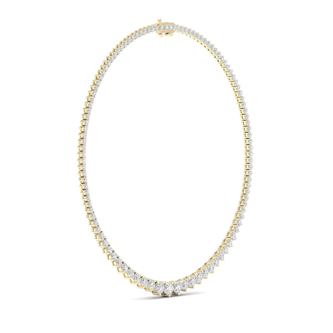 10CTW Round Lab Grown Diamond Tennis Chain Necklace