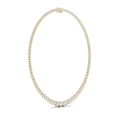 10CTW Round Lab Grown Diamond Tennis Chain Necklace