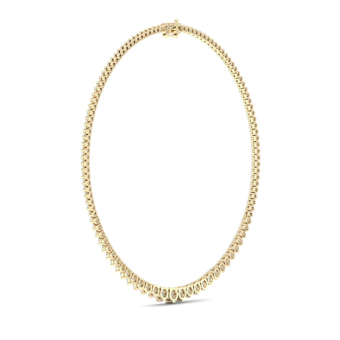 10CTW Round Lab Grown Diamond Tennis Chain Necklace