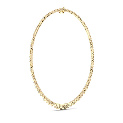 10CTW Round Lab Grown Diamond Tennis Chain Necklace