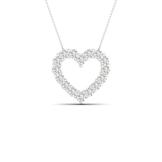 1.00CTW Lab Grown Diamond Classic Heart Pendant